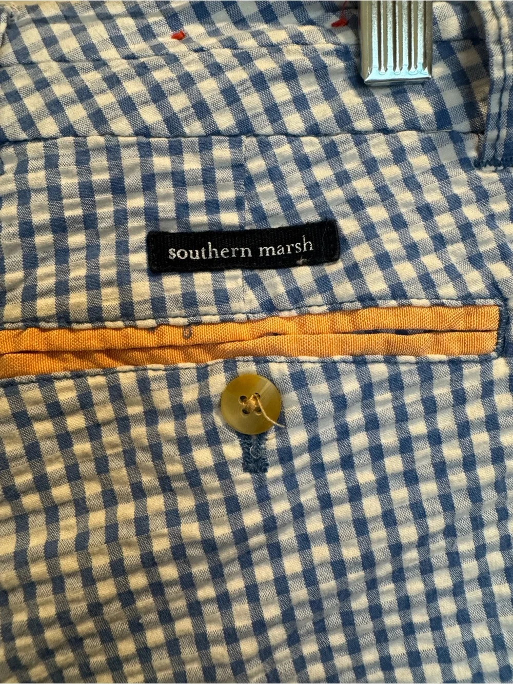 Southern Marsh Blue Gingham preppy  Shorts